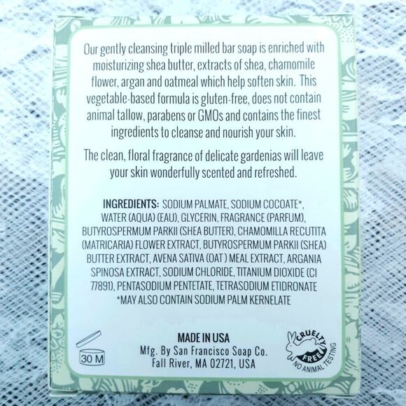 New 6 White Floral Gardenia Bath Bar Glycerin Soaps San Francisco Soap Company - Picture 7 of 10